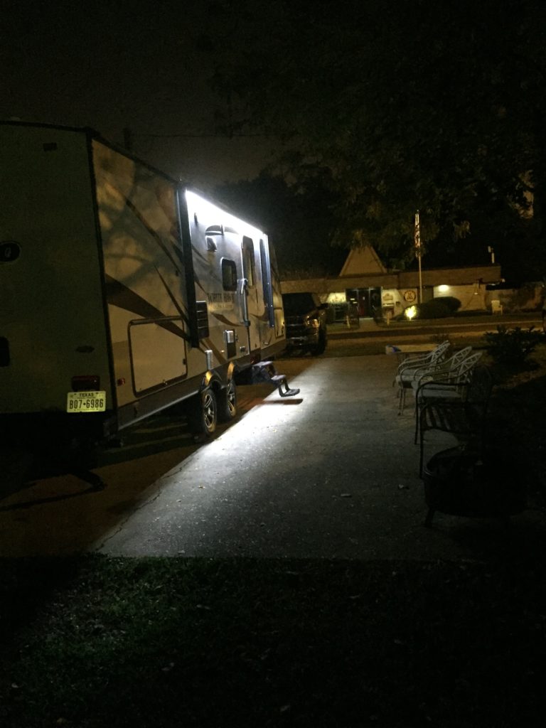 Night time at the New Orleans West KOA
