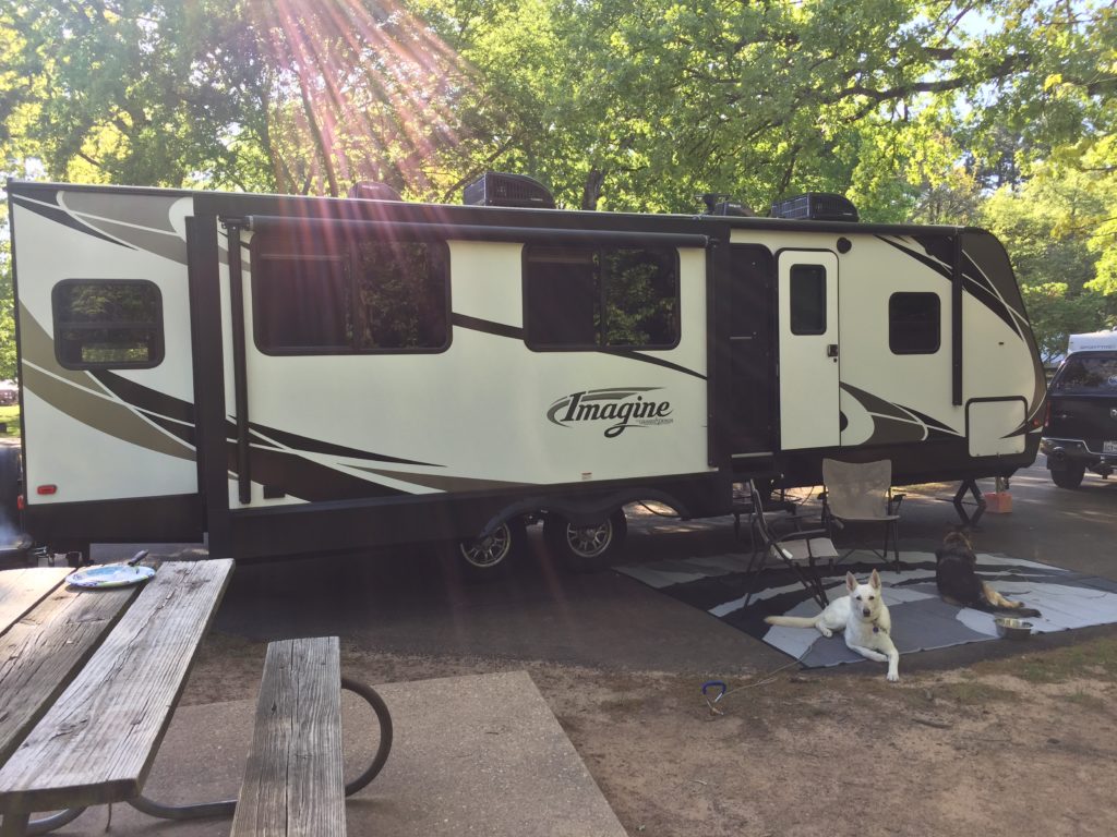 Tyler State Park - Hannah and Kendra relaxing outside the Imagine Tyler State Park - Hannah and Kendra relaxing outside the Imagine