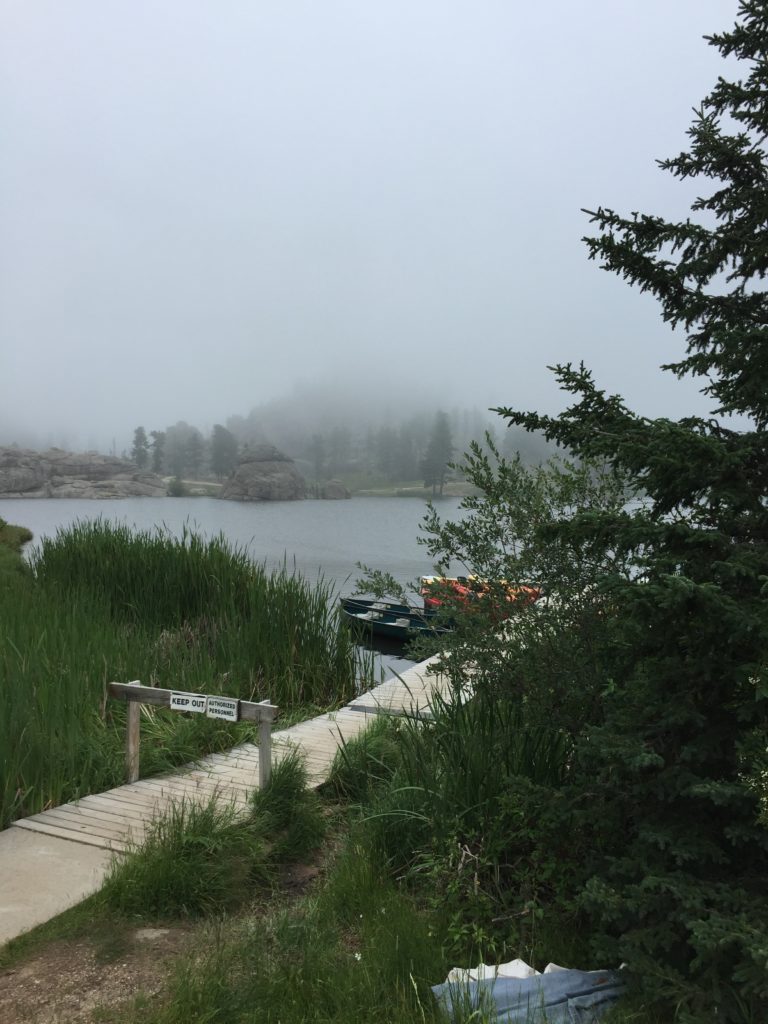 A foggy cold day at Sylvan Lake