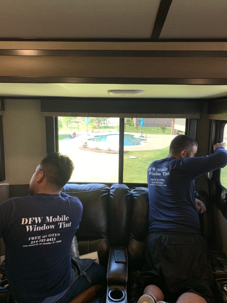 Tint on the windows of the travel trailer