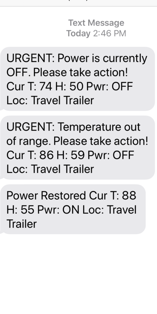 Sample of Text Alerts